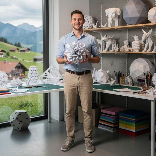 Ein virtuelles Klassenzimmer mit Schülern, die Origami-Kunstwerke kreieren.